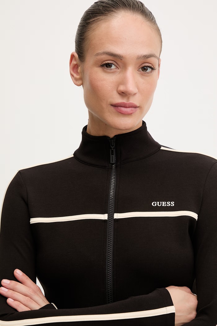 Guess hanorac cu fermoar pentru femei JASMINE negru V6GQ04.K2911