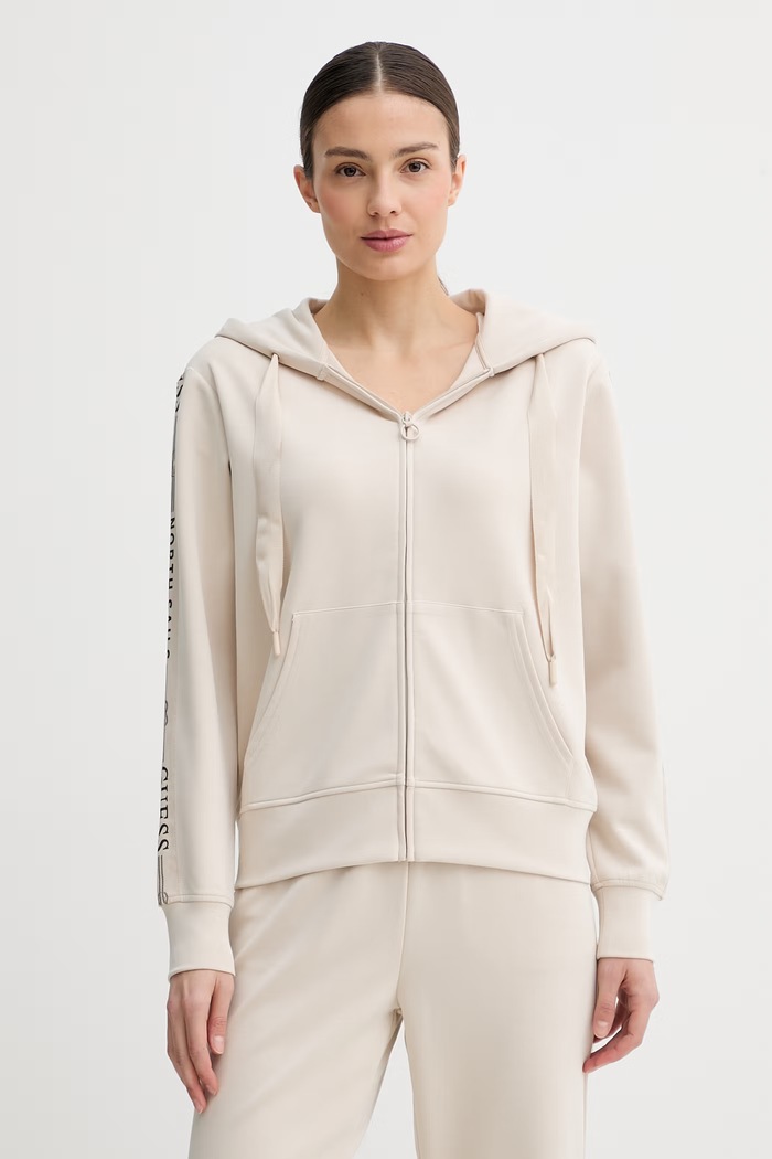Guess Μπλούζα με κουκούλα Γυναικεία X NORTH SAILS μπεζ W6GQ03.K2656