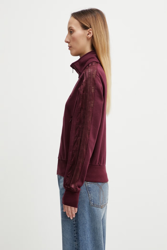 adidas Originals bluză FIREBIRD LACETT KC6451 burgundia SS26
