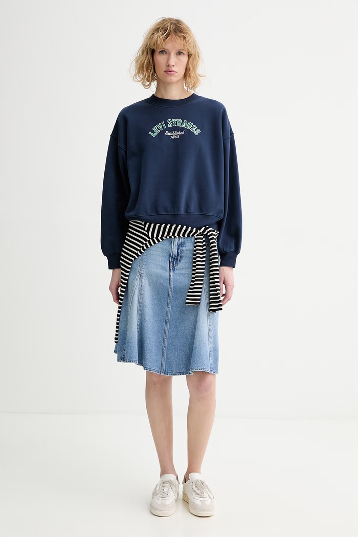 Levi's bluză GR VINTAGE BOXY CREW 005OZ bleumarin SS26