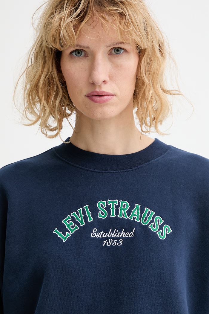Levi's bluză GR VINTAGE BOXY CREW bleumarin 005OZ
