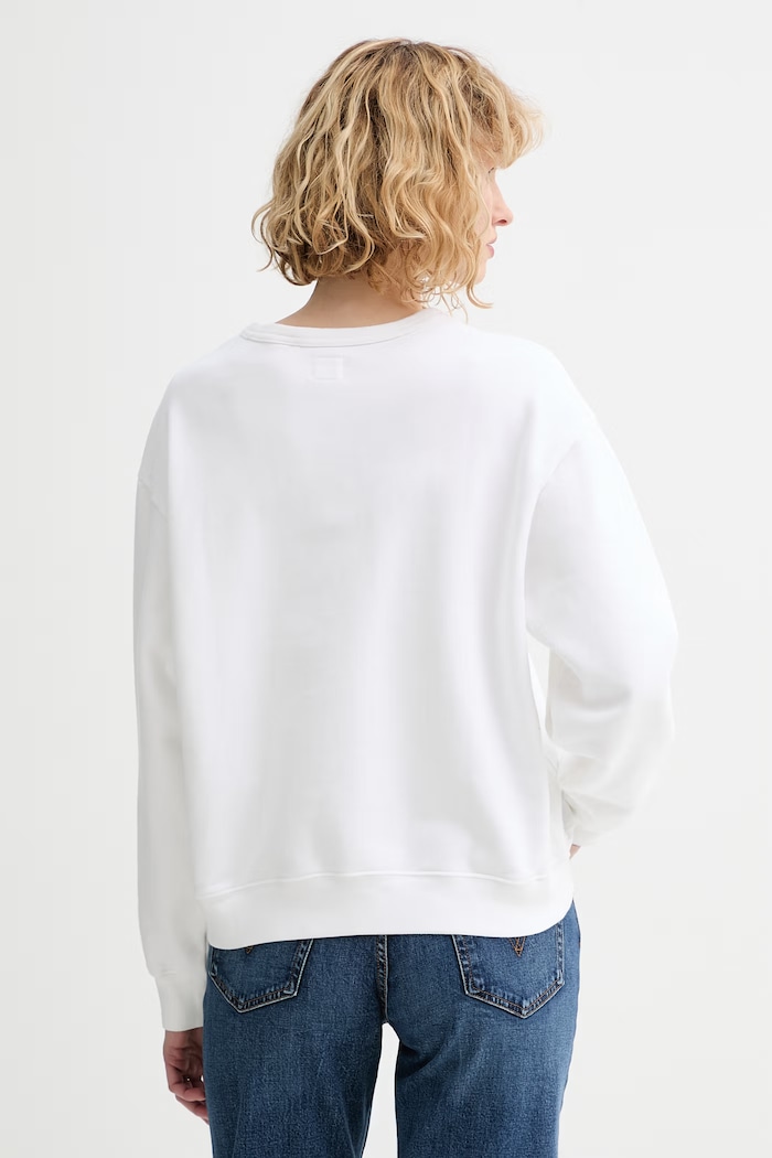 Îmbrăcăminte Levi's hanorac de bumbac GRAPHIC HERITAGE CREW A7288.0112 alb