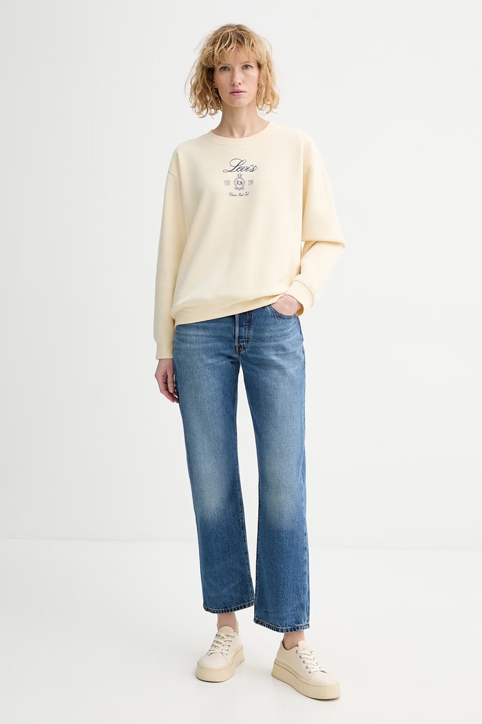 Levi's bluză GR EVERYDAY CREW A8800.0088 bej SS26