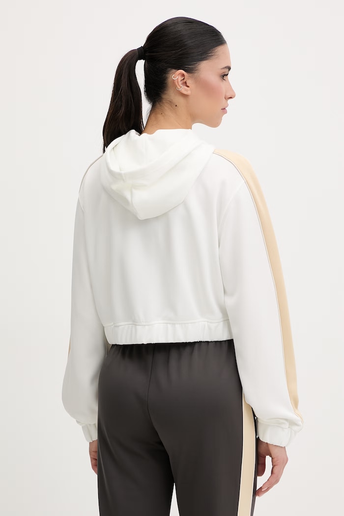 Îmbrăcăminte New Balance hanorac cu fermoar și glugă pentru femei Interlock Full Zip WJ61B759SST bej