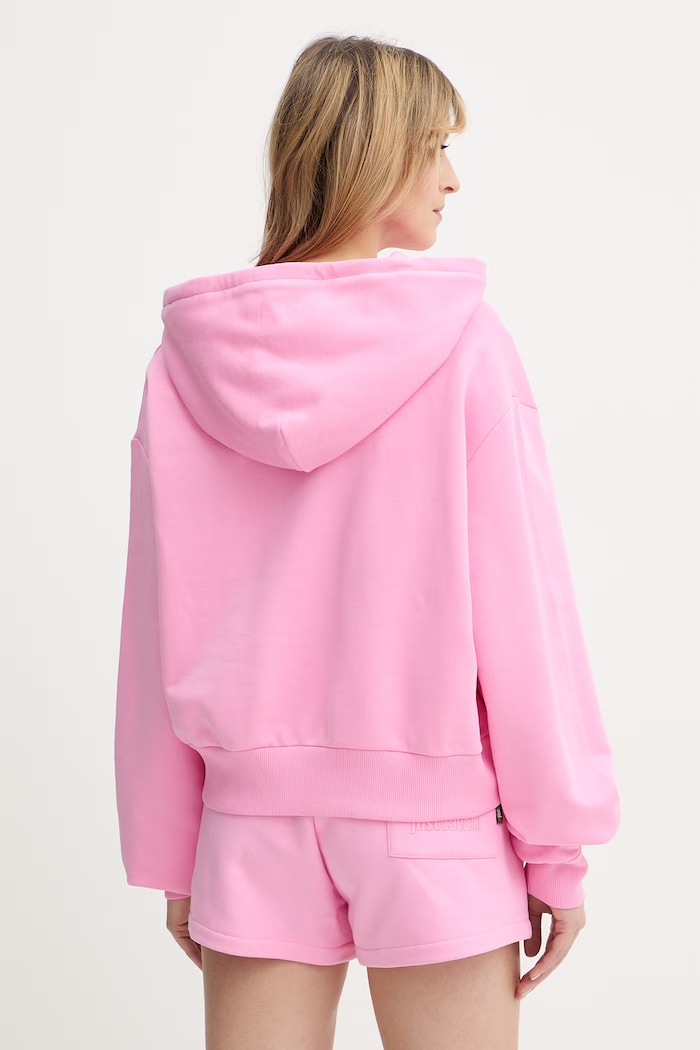 Oblečení Bavlněná mikina Just Cavalli 80PAIE15.CF100 růžová