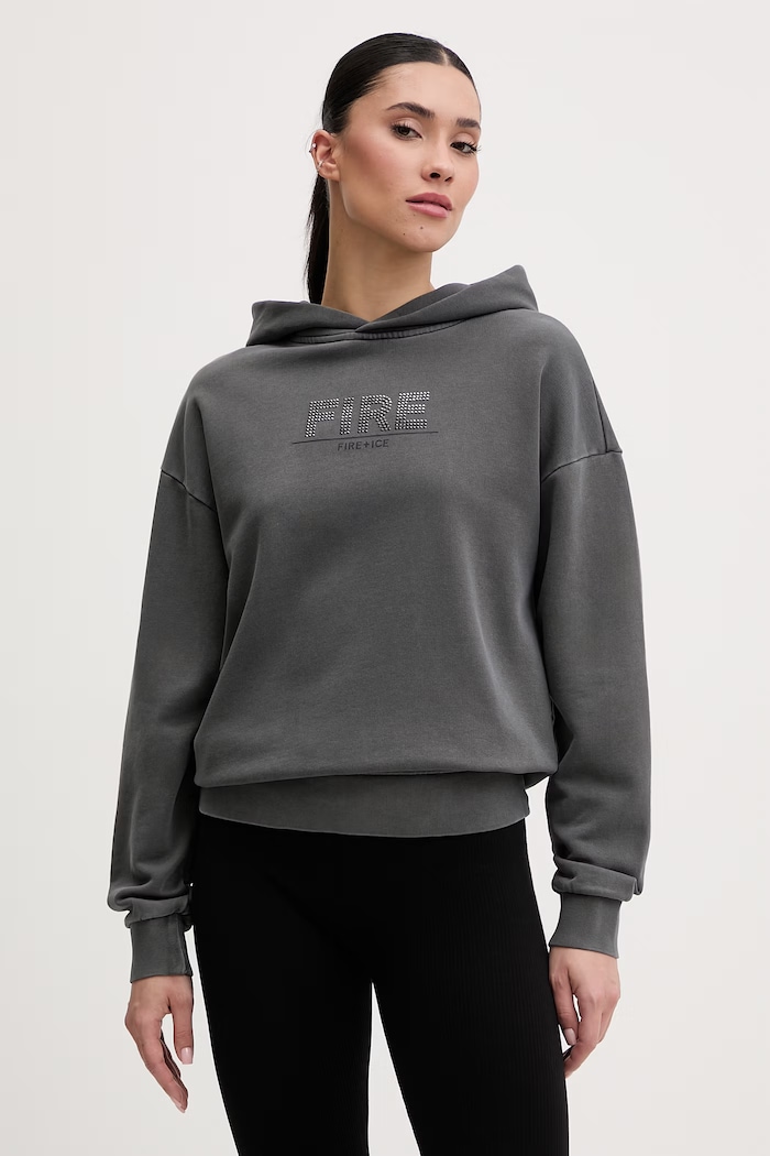 BOGNER Fire+Ice mikina s kapucňou dámska bavlnená SIBEL sivá 84929609
