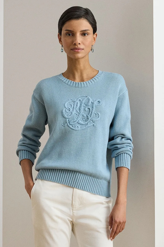 Lauren Ralph Lauren μπλούζα γυναικεία βαμβακερή μπλε 200P08805