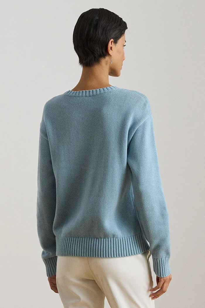 Lauren Ralph Lauren μπλούζα γυναικεία βαμβακερή 200P08805 μπλε SS26