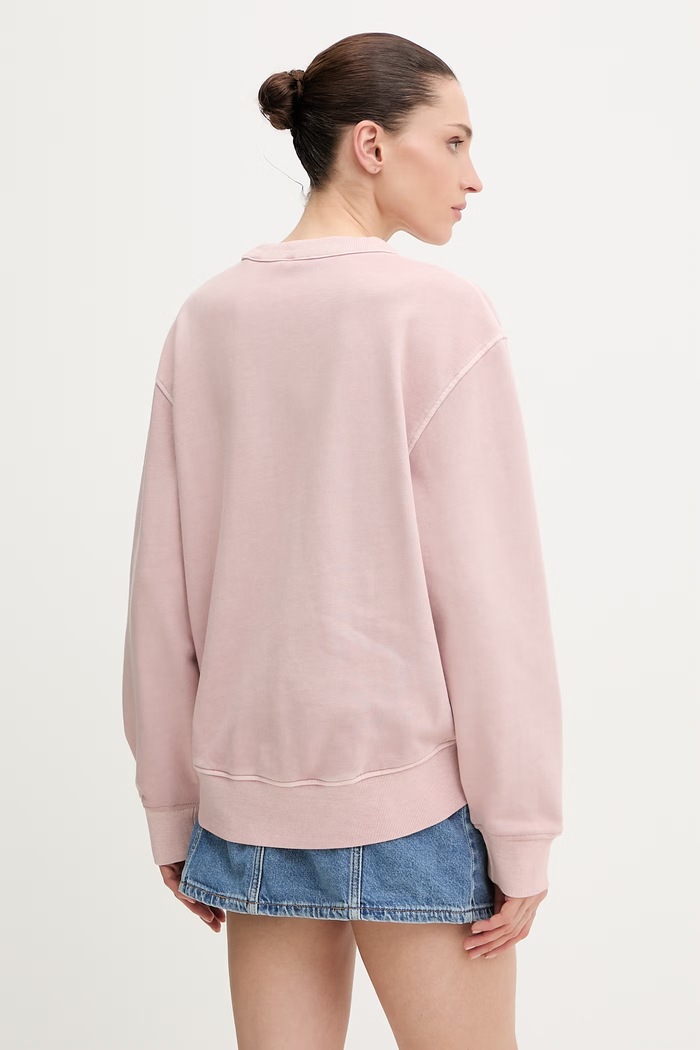Ρούχα Βαμβακερή μπλούζα G-Star Washed relaxed r D28752.D969 ροζ