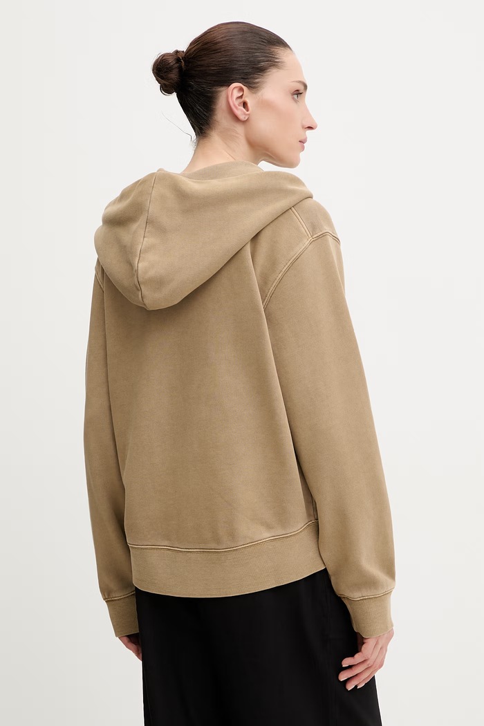 Ρούχα Βαμβακερή μπλούζα G-Star Washed hdd zip relaxed D28754.D969 μπεζ