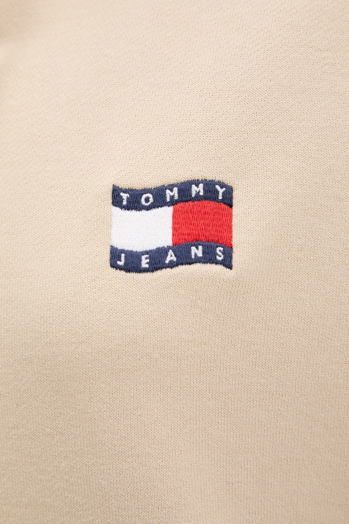 Tommy Jeans hanorac cu glugă pentru femei, din bumbac DW0DW22357 bej