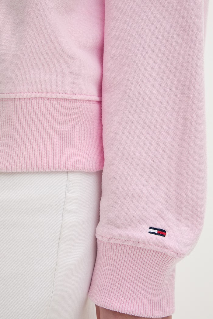 Tommy Jeans суичър дамски от памук DW0DW22366 розов