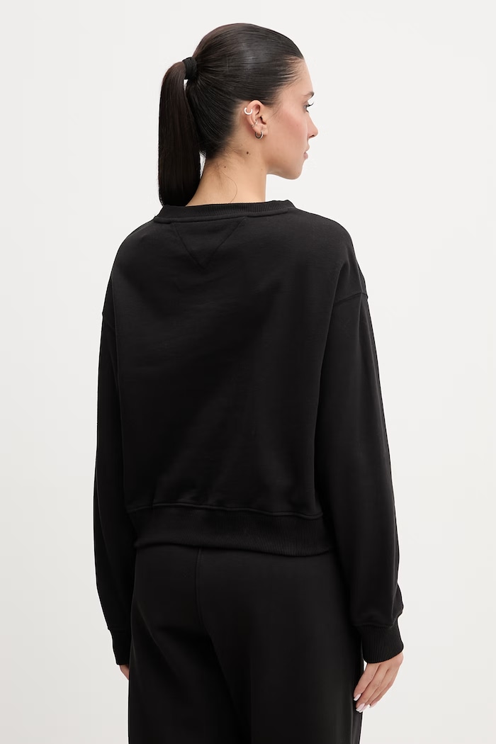 Îmbrăcăminte Tommy Jeans hanorac pentru femei, din bumbac DW0DW22996 negru