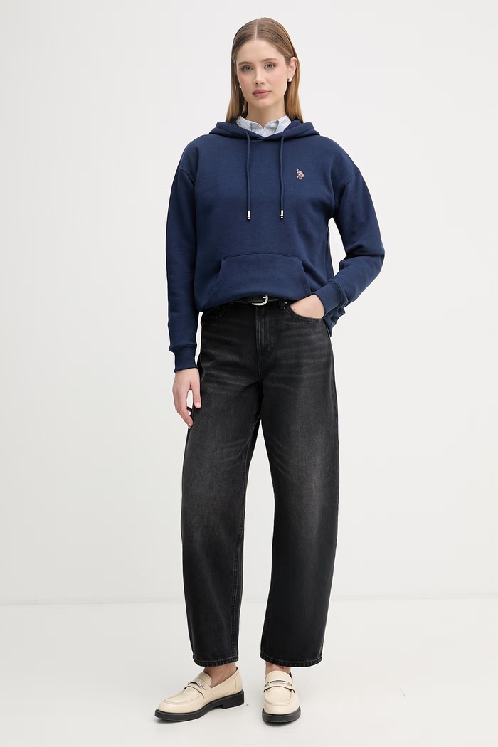 U.S. Polo Assn. Hanorac cu glugă pentru femei DHM WUP2279 bleumarin SS26