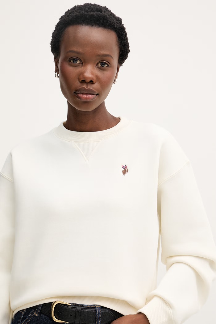 U.S. Polo Assn. felpa da donna con cotone DHM CREW NECK SWEAT beige WUP2280