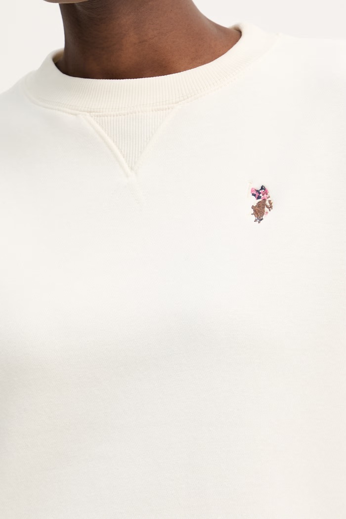 U.S. Polo Assn. felpa da donna con cotone DHM CREW NECK SWEAT WUP2280 beige