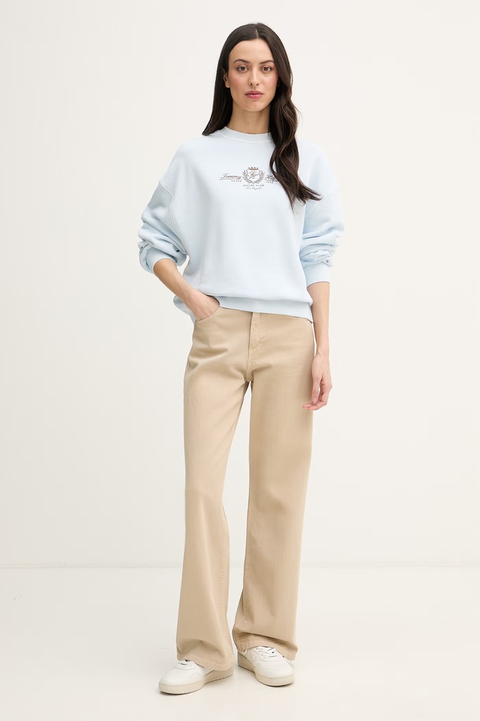 Tommy Hilfiger mikina dámska bavlnená WW0WW48733 modrá SS26