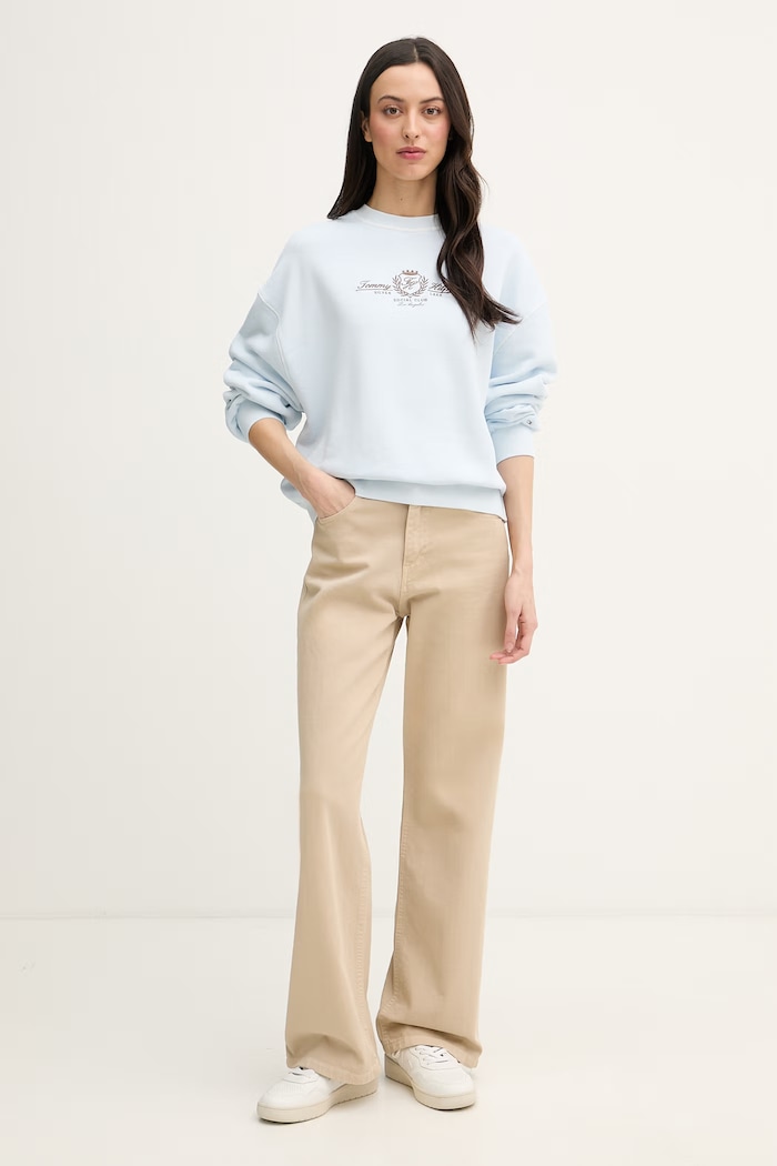 Tommy Hilfiger mikina dámska bavlnená WW0WW48733 modrá SS26