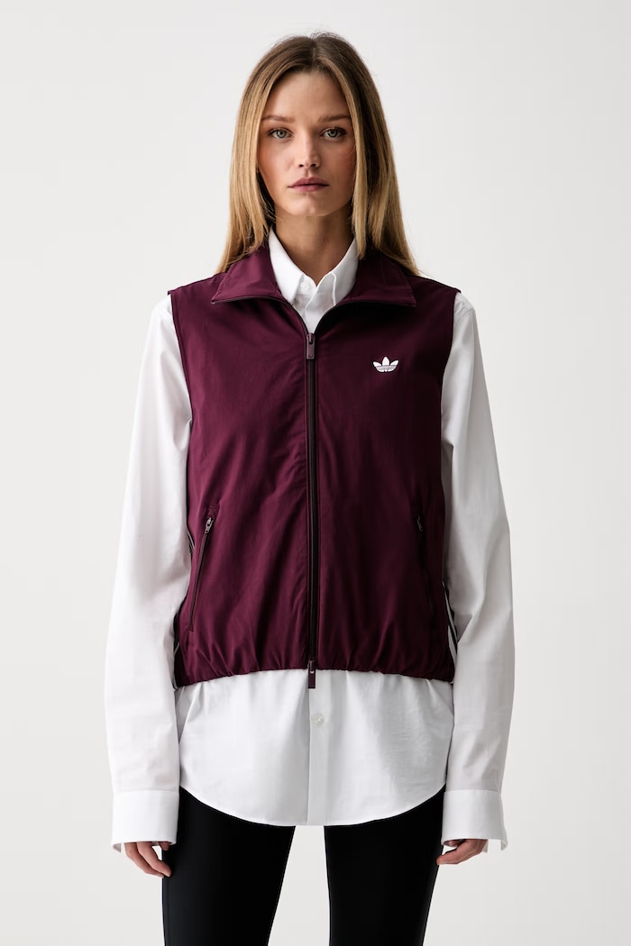 adidas Originals bezrękawnik damski z bawełną bordowy KY5184