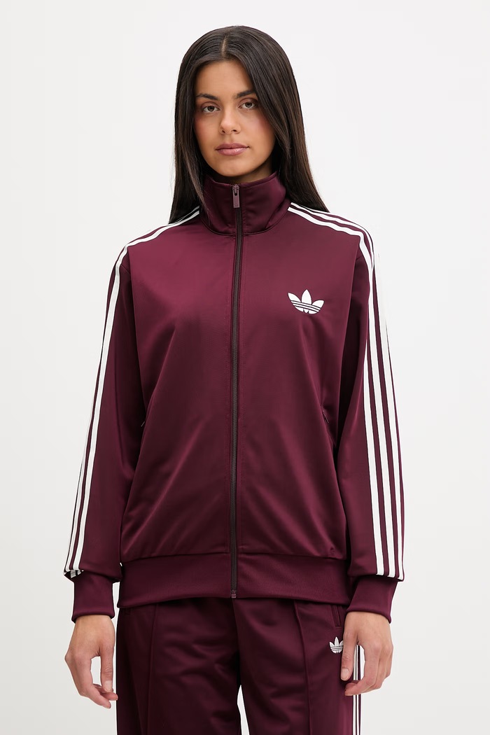 adidas Originals dámska mikina na zips Firebird burgundské KZ2508