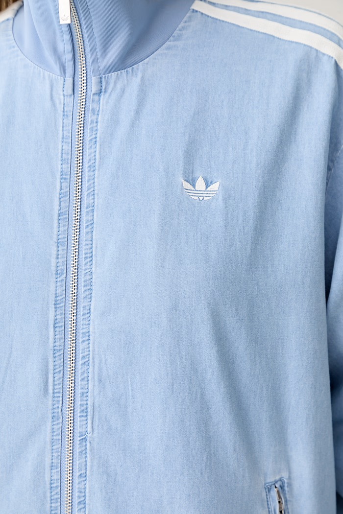 adidas Originals μπλούζα με κουμπιά γυναικεία ντένιμ KW8757 μπλε
