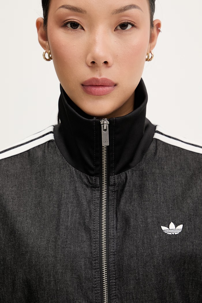 adidas Originals bluza rozpinana damska bawełniana czarny KW8758