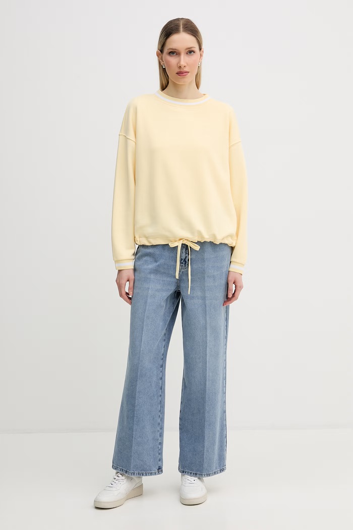 Marc Aurel dámska oversize mikina s bavlnou 7292B10145 žltá SS26