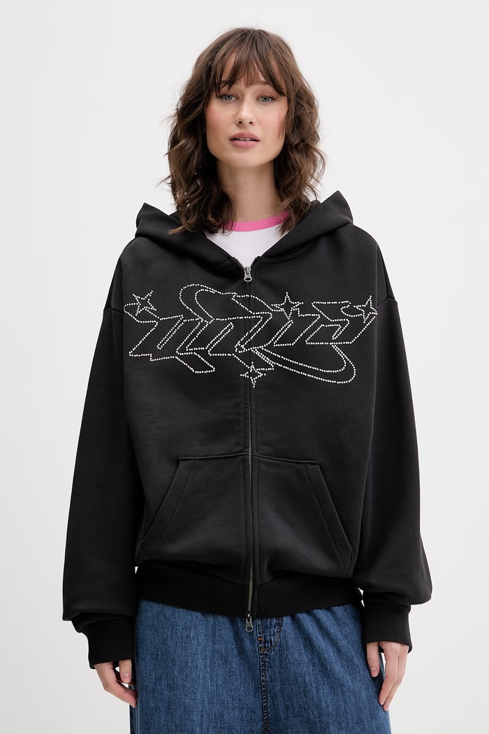Vans bluza z kapturem damska bawełniana czarny VN000XDNBLK1