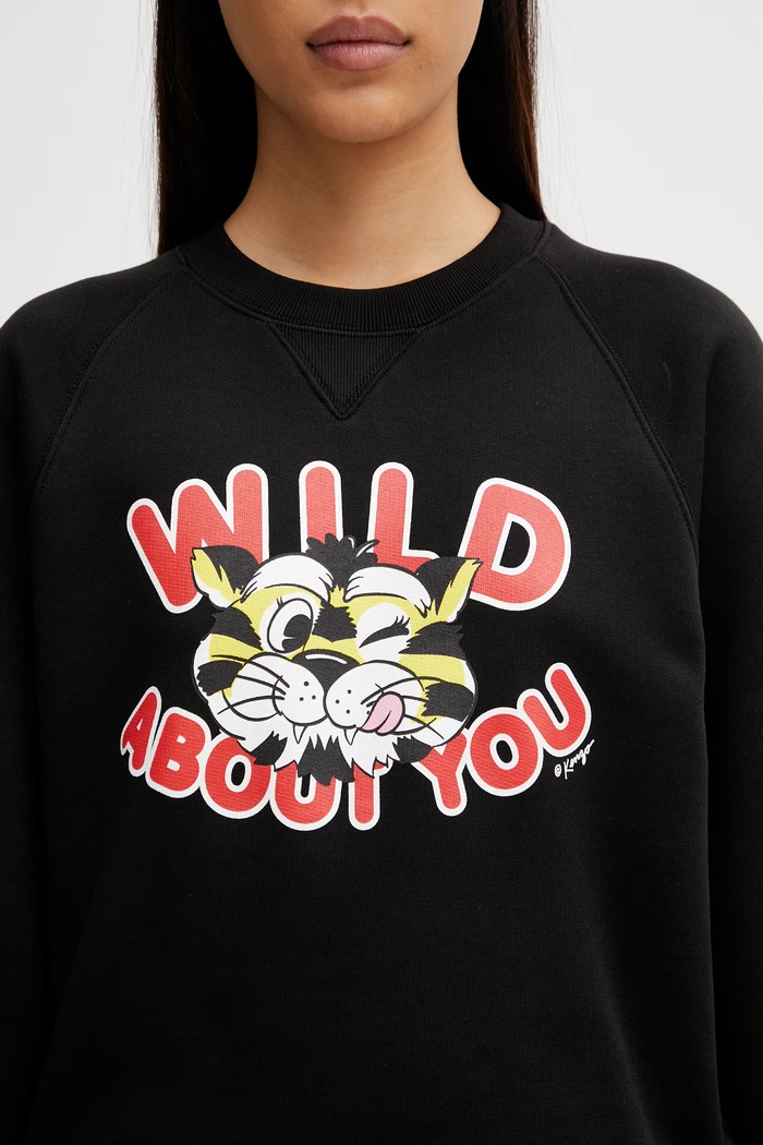 Kenzo Sweat sweatshirt cotton Women's black FG52SW2124MJ