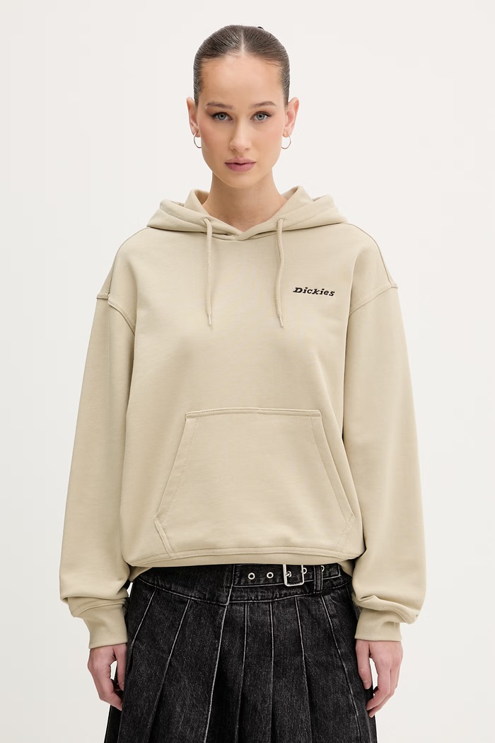 Dickies суичър с качулка женски памучен зелен DK0A889ZL441