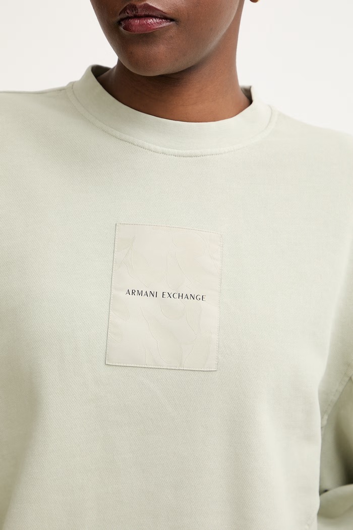 Armani Exchange hanorac pentru femei, din bumbac XW001734.AF18990 verde