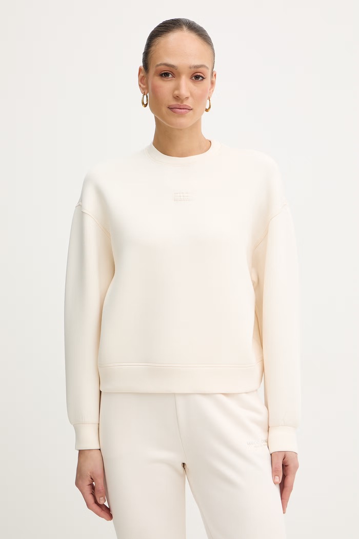 Armani Exchange mikina dámska bez kapucne béžová XW002041.AF21290
