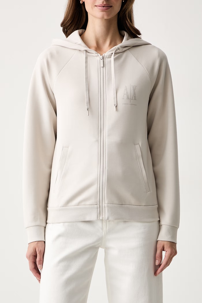 Bluza damska z wiskozą Armani Exchange XW002814.AF13397 beżowy