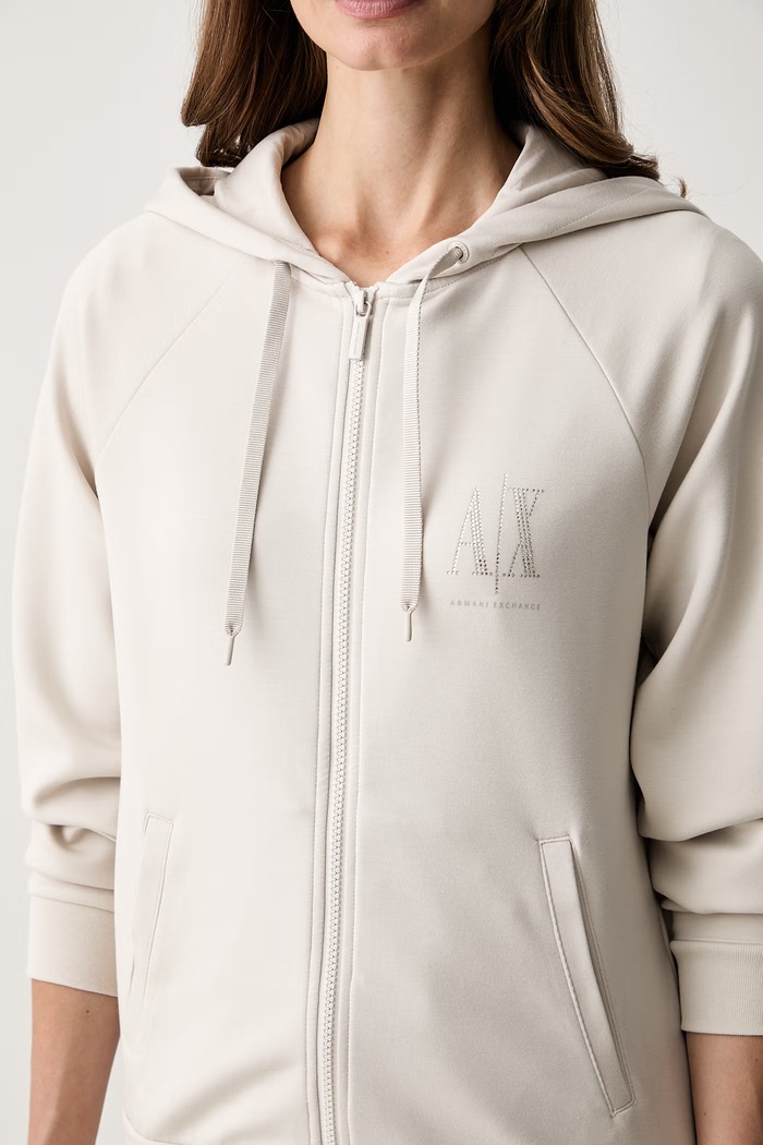 Bluza damska z wiskozą Armani Exchange beżowy XW002814.AF13397