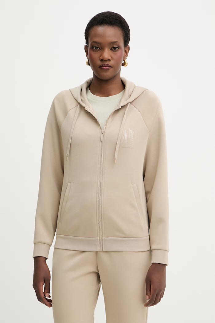 Armani Exchange mikina dámska s viskózou béžová XW002814.AF13397