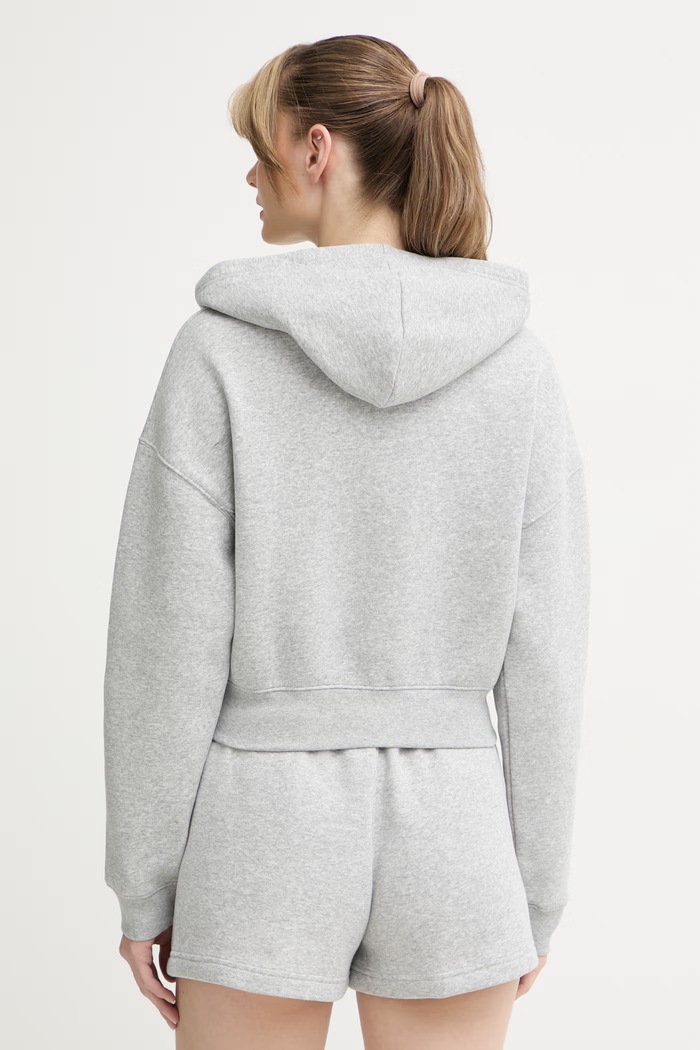 Дрехи Under Armour суичър с цип и качулка дамски с памук Icon 6010978 сив