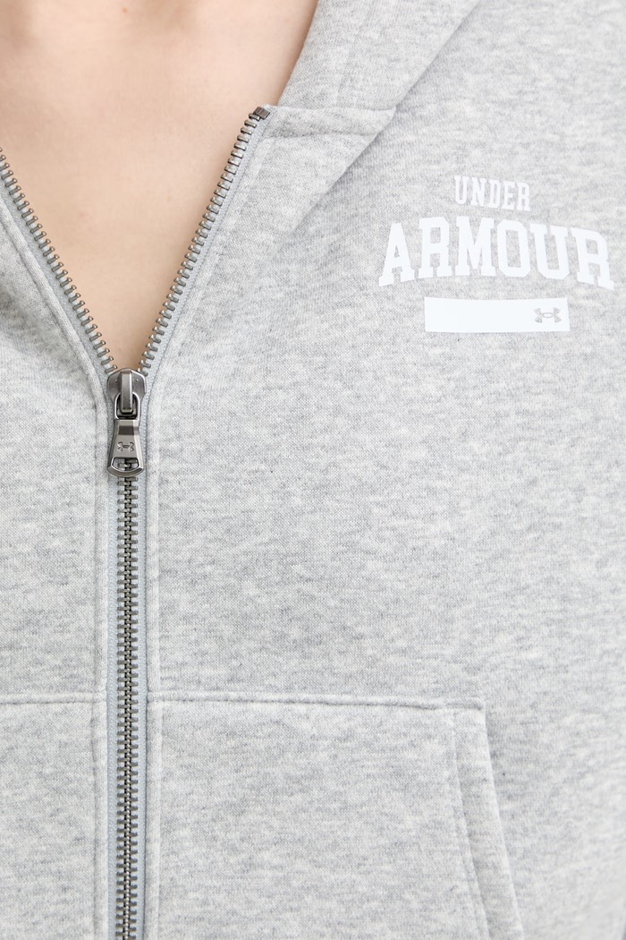 Under Armour суичър с цип и качулка дамски с памук Icon 6010978 сив