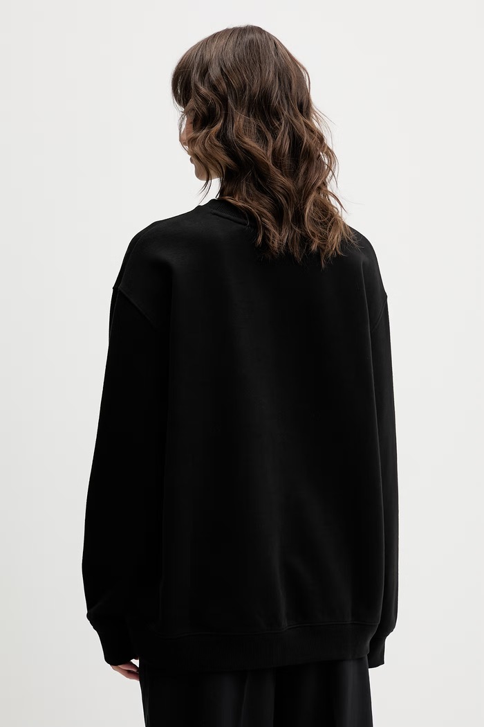 Oblečení HUGO Blue oversize mikina dámská bavlněná Classic Crew_B_3 50560782 černá