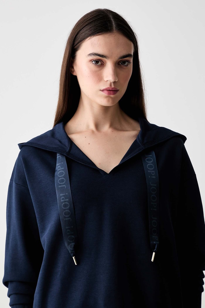 Joop! bluza damska z bawełną granatowy 30102182