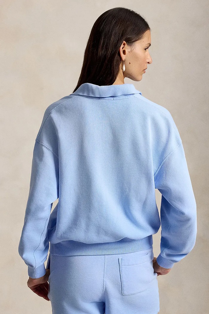 Polo Ralph Lauren ISLAND FLC-KNT-SWEATSHIRT bluza damska z bawełną 211965097500 niebieski SS26