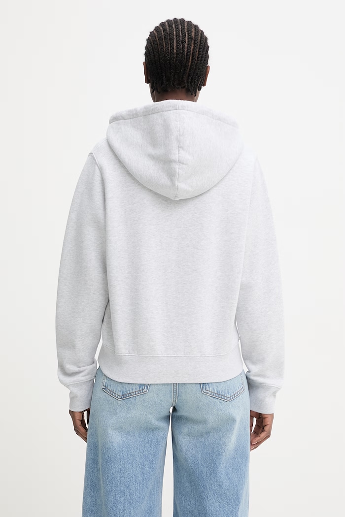 Odzież Anine Bing CASPER ZIP UP BING bluza rozpinana z kapturem bawełniana damska A.08.11999.GRM1 szary