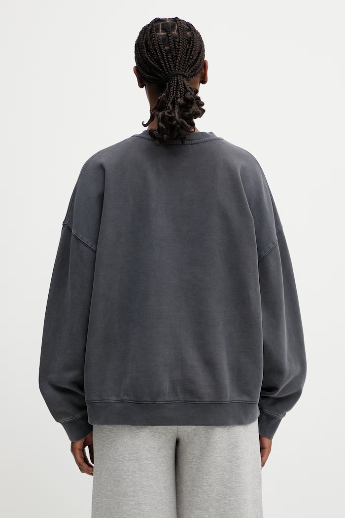 Odzież Anine Bing MILES SWEATSHIRT PALMS - WASHED GREY bluza damska bawełniana A.08.12381.WHG1 szary