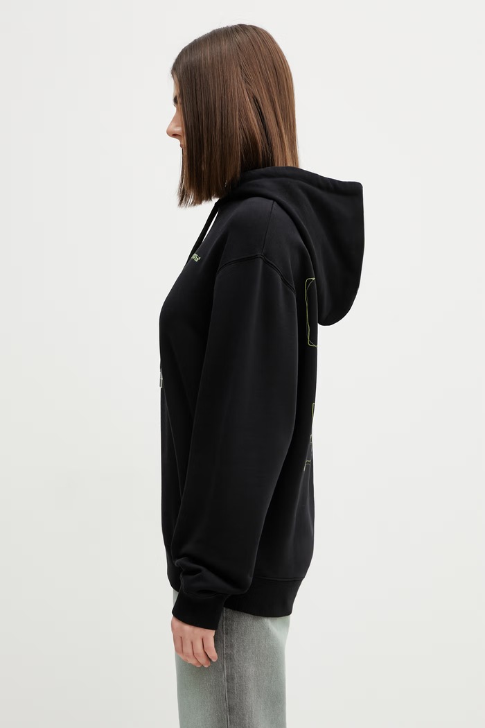 Off-White Arrow Leaves felpa con cappuccio in cotone da donna 2BB035S26FLE003 nero SS26