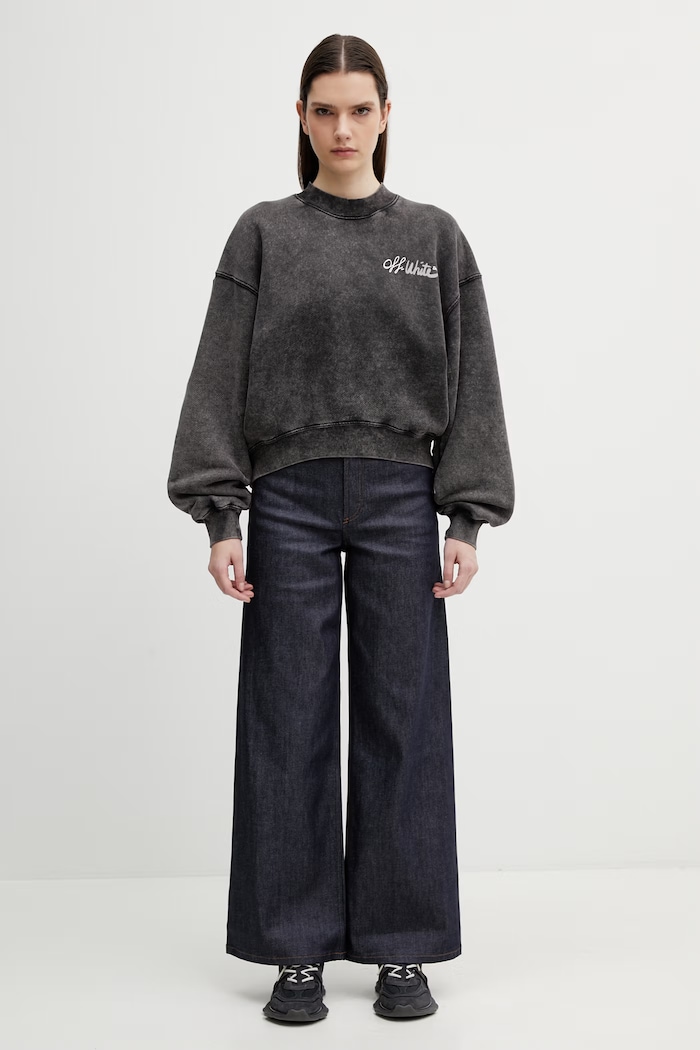 Off-White cotton sweatshirt Off Marker 2BA075S26FLE002 black