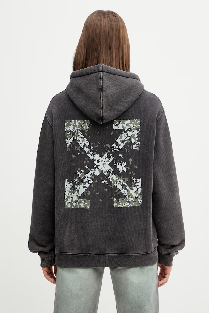 Off-White Arrow Confetti bluza bawełniana damska czarny 2BB064S26FLE001