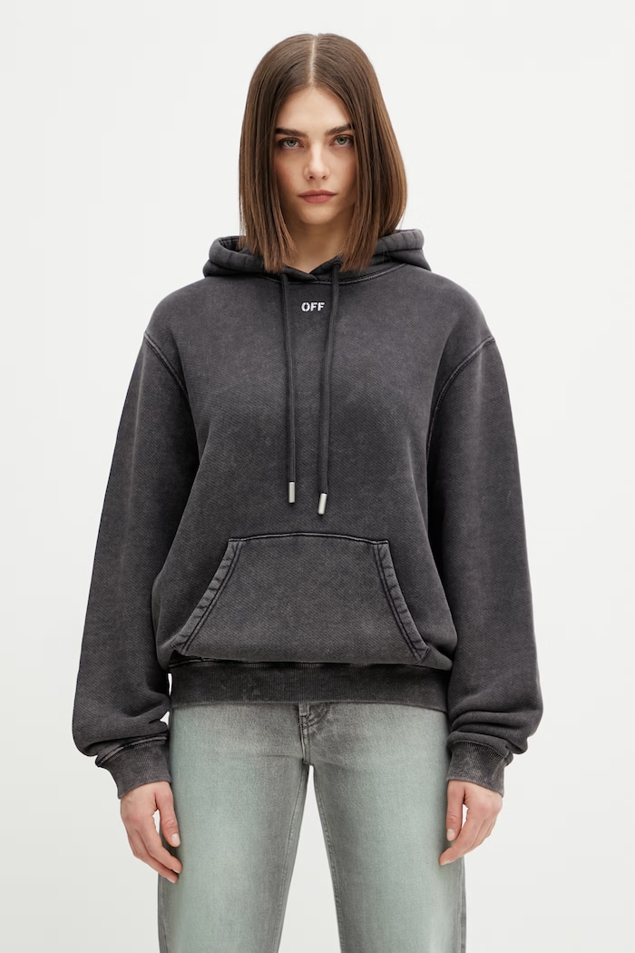 Odzież Off-White Arrow Confetti bluza bawełniana damska 2BB064S26FLE001 czarny