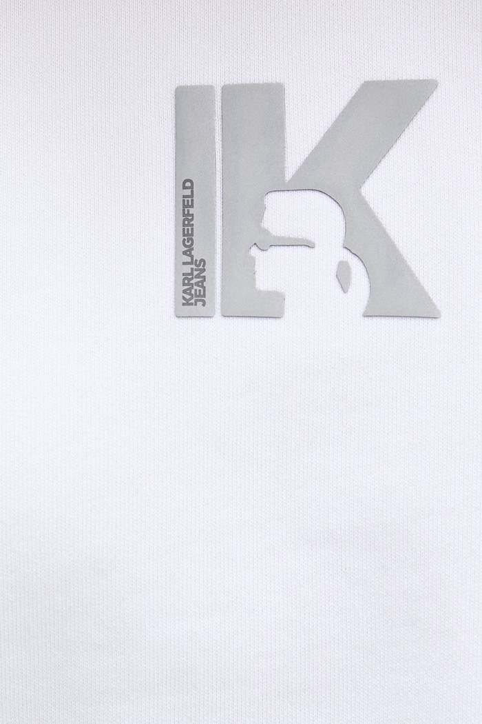 Karl Lagerfeld Jeans pulover s kapuco ženski bombažen B2W20037 bela