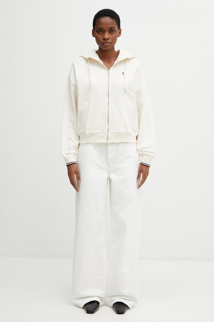 Fred Perry Women's cotton zip-up sweatshirt G2164 beige