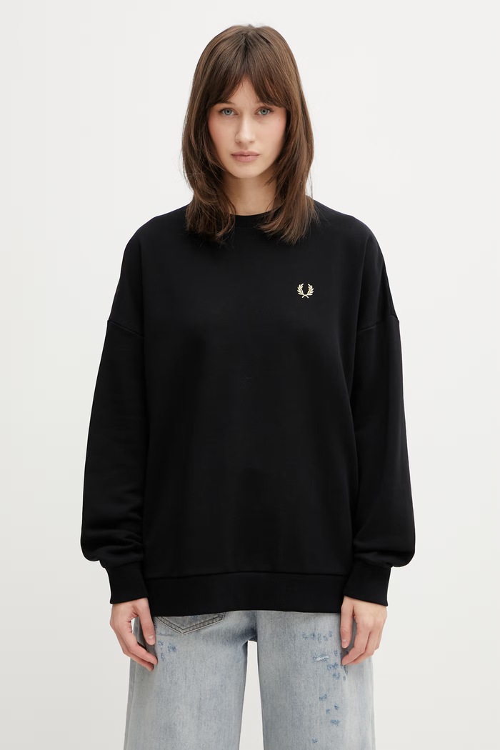 Fred Perry mikina bavlnená dámska čierna G2173