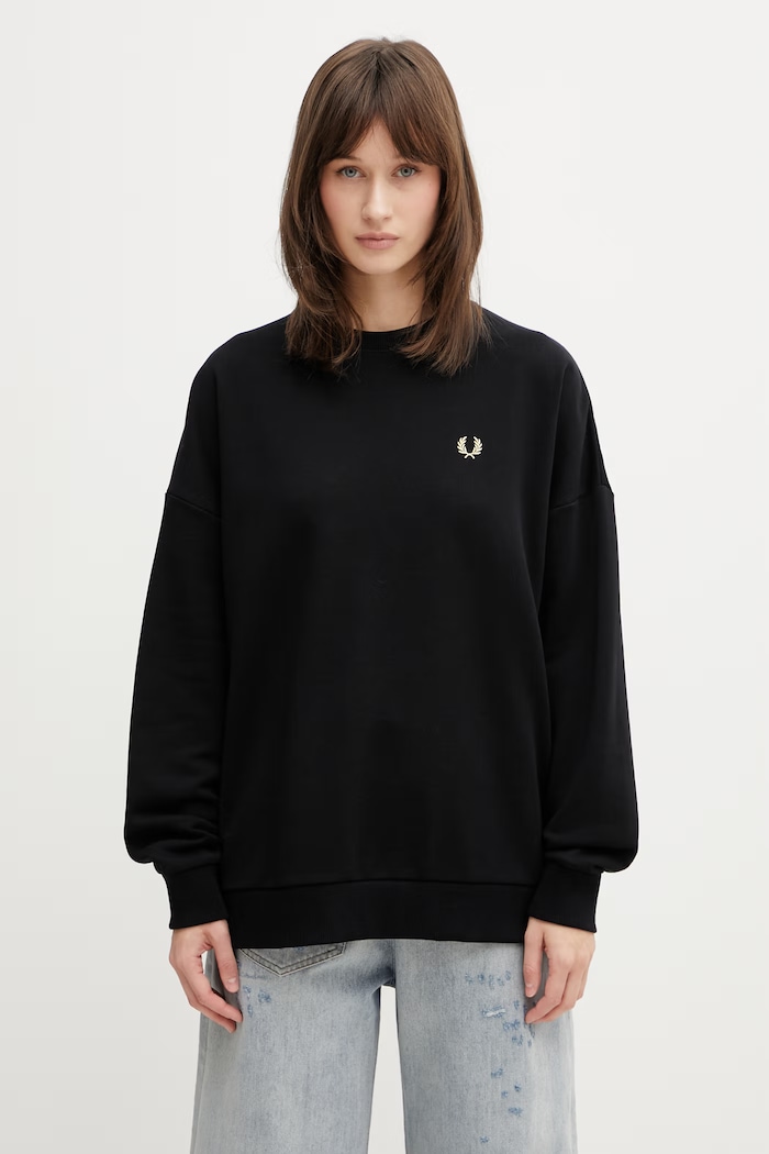 Fred Perry mikina bavlnená dámska čierna G2173